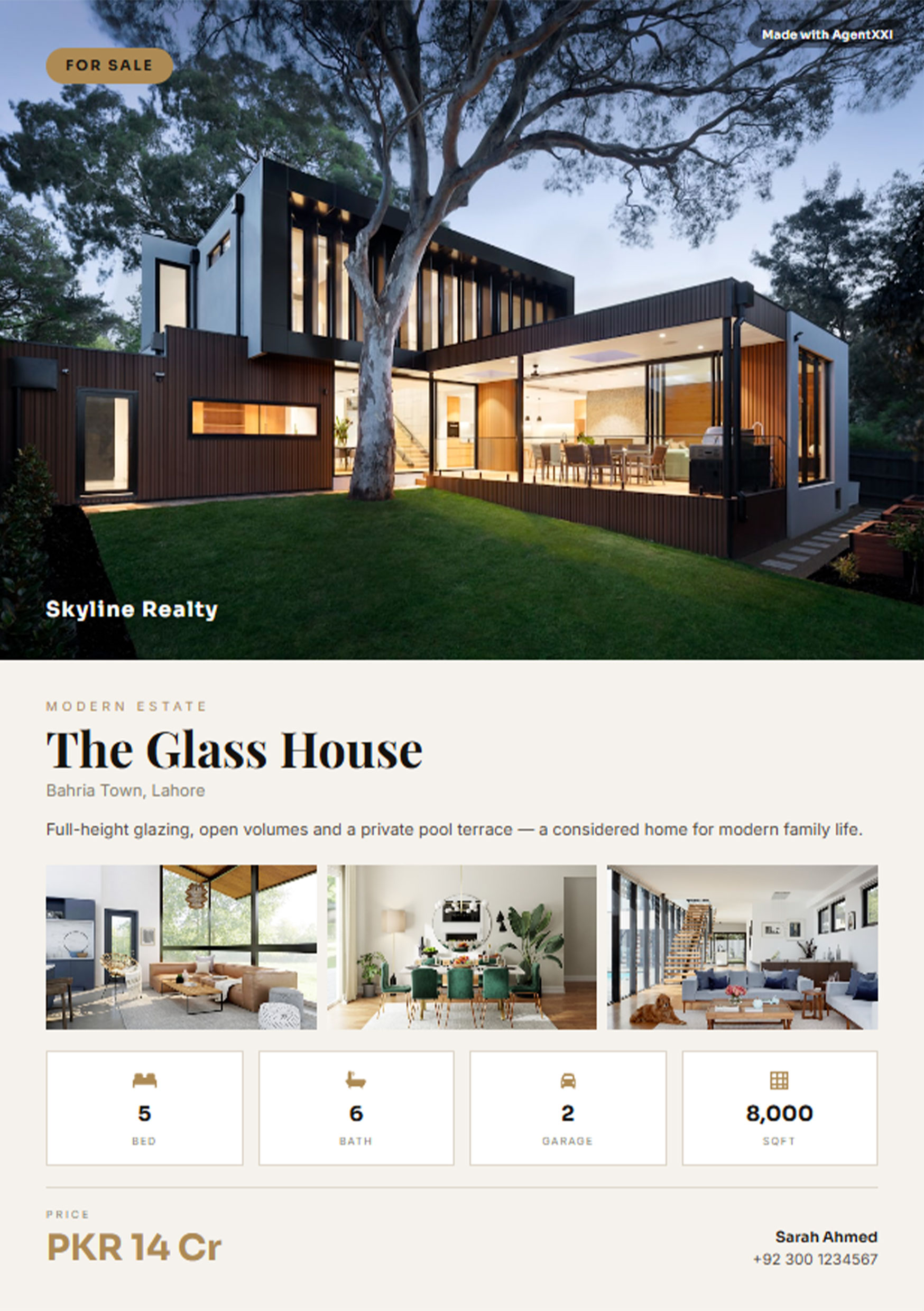 Print brochure template for real estate marketing